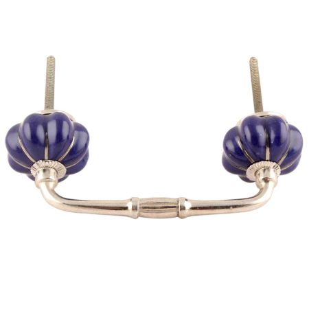 Navy Blue With Silver Line Medium Ceramic Bridge Handle